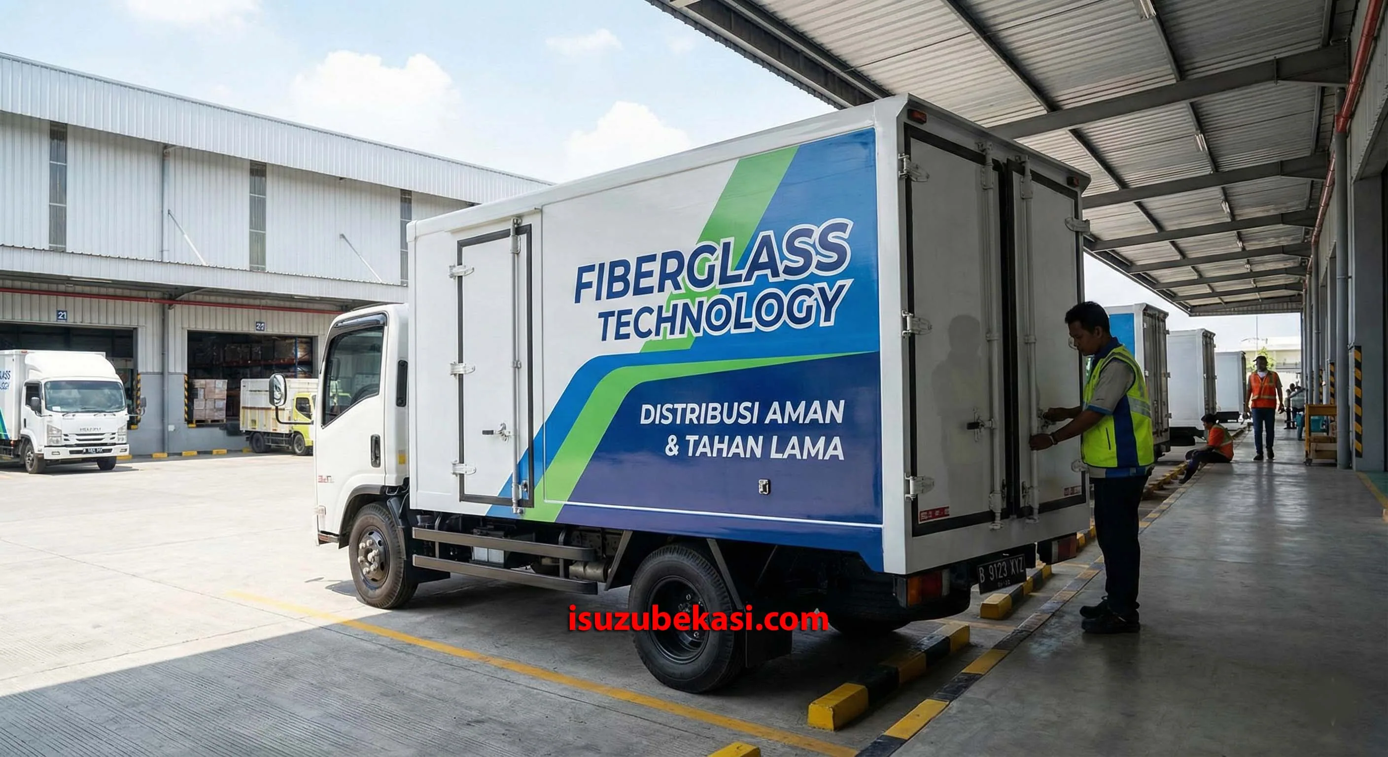 Isuzu Elf Karoseri Box Fiberglass untuk Distribusi Aman & Tahan Lama